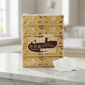 清风 原木纯品抽取式面巾纸 抽纸卫生纸 3层120抽 12包/袋