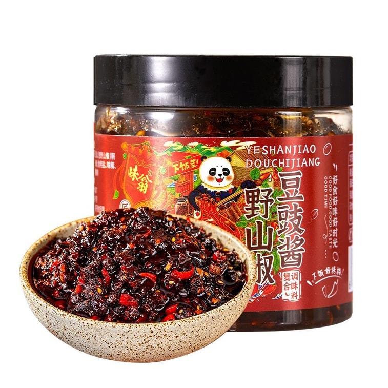 Wei Weng Wild Green Chilli Spicy Fermented Bean Paste Seasoning 200g, Sichuan Chilli Sauce for Rice and Noodles 8