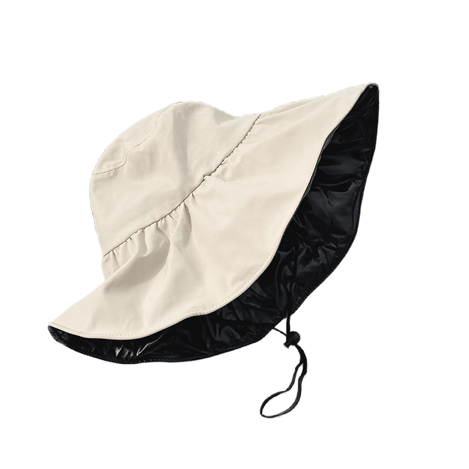 [중국에서 온 다이렉트 메일] UV 비닐 자외선 차단 태양 모자 큰 챙 얼굴 가리개 태양 모자 어부 모자 조절 가능 모자 둘레 (56-58cm) 밀크쉐이크 베이지