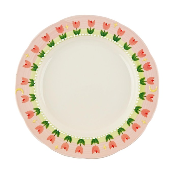Tulip Plate Embossed with Stars Dinner Plate 8"