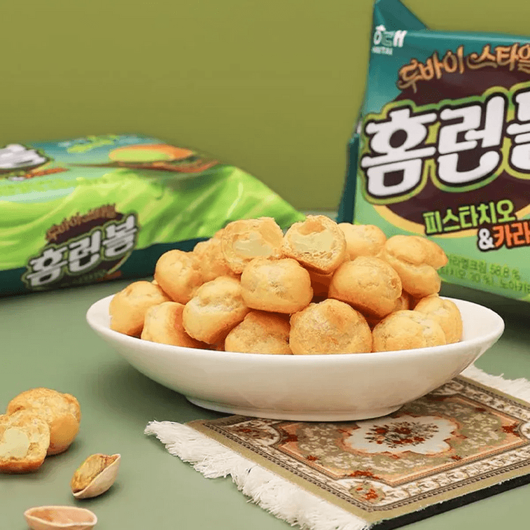 Homerun Ball Pistachio Caramel Puff Snacks 1.55 oz 【Dubai Chocolate Flavor Limited Edition】【Trending on Korean CU Store】 3