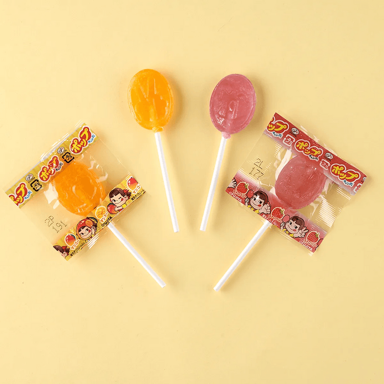 FUJIYA Lollipop Candy Strawberry & Mango Flavor 20pops, 4.02