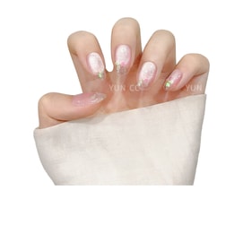 Pure handmade nail art high-quality finished cat's eye short nail patch ice cherry blossom M10 pieces *1 box