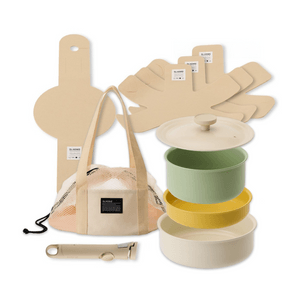 DANZI Cookware 7P Set, 18cm Stockpot + 20cm Casserole + 24cm Wok + 26cm Pan