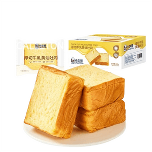 [중국 직배송] 칼튼 두툼하게 썬 밀크 버터 토스트, 물소 우유로 만든 빵, 아침 간식, 420g 한 박스