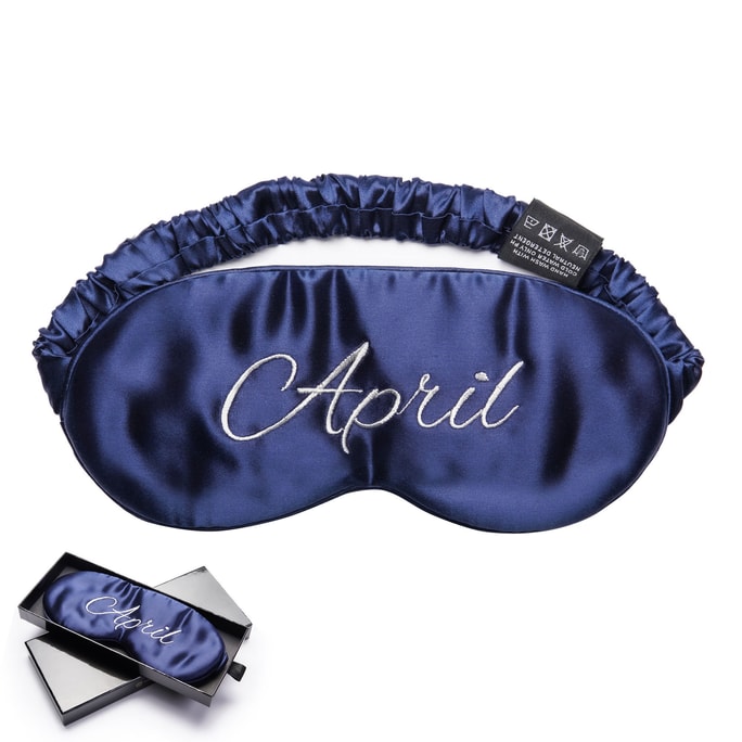 22 Momme 100% Mulberry Silk Sleep Eye Mask - Birthday Series (April)