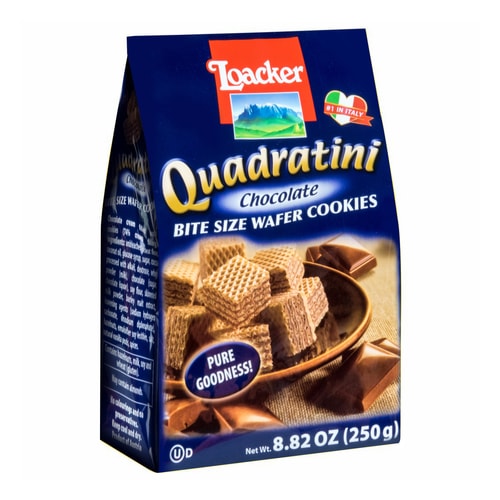 LOACKER Quadratini Bite Size Wafer Cookies Chocolate Flavor 250g