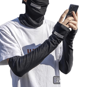Cool Ice Silk Sun Protection Arm Sleeves For Men Mountain Grey L Size One Pair 1Pc