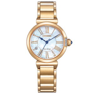 【日本直邮】 日本 CITIZEN 西铁城 小铃花贝母盘光动能钢带女士腕表1个【金色;155-160mm】