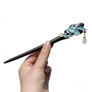 キューピッドの選択：アンティークスタイルのハンドメイド黒檀タッセルヘアピン（1個） - 古典的な中国風、エレガントなアップヘアピン、モダンなミニマリストヘアクリップ