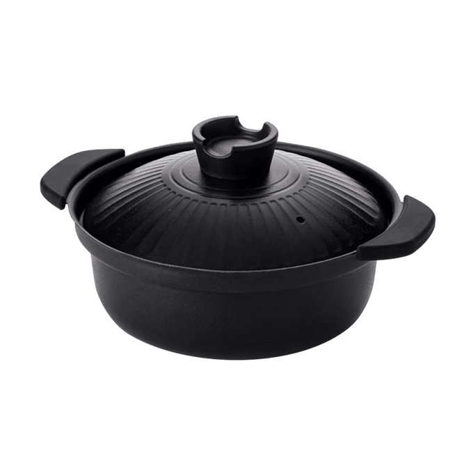 IH Flat Pot Aluminum alloy material Black 24cm 