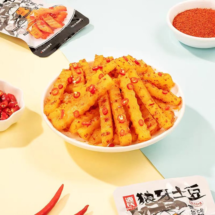 겐지 매운 늑대 이빨 감자, 120g x 3개, 매운 감자튀김, 간식, 캐주얼 음식, 갈망 해소, 바로 먹을 수 있음, 블로거 추천(50% 할인). 4