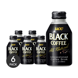 無糖ブラックコーヒー飲料、9.7液量オンス×6【6パック】【砂糖0、脂肪0、低カロリー】