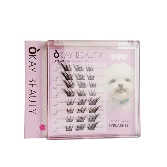 [미국에서 직접 우편 발송] OKAY BEAUTY 스몰 퍼프 슬랜티드 플라잉 수다지 속눈썹 3개입 72개 묶음 C컬 비접착