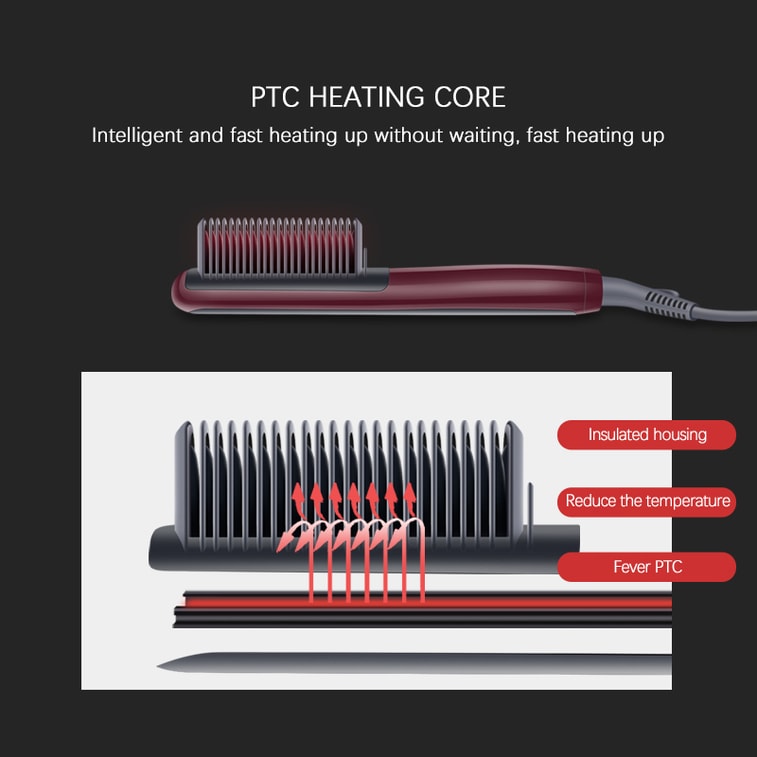K·SKIN金稻 两用直发梳夹板 家用直卷卷发棒 不伤发小直板夹KD388B红色 1台 4