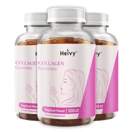 Heivy Collagen Gummies Passion Fruit Flavor Collagen for Skin Nails Hair  and Wrinkles (3 Bottles) 