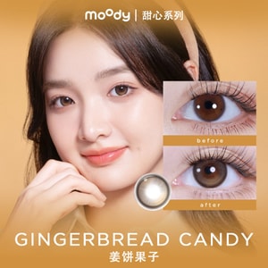 【中国直邮】moody美瞳半年抛 甜心系列 姜饼果子1片装 (半年抛为1片装为满足双眼佩戴请拍2盒)