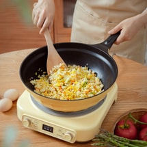 BUYDEEM Non-Stick Flat Frying Pan 30cm Mellow Yellow