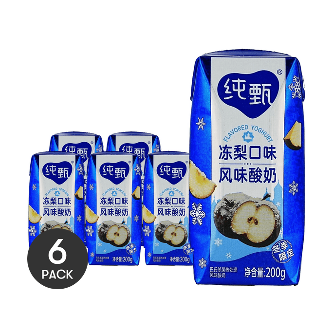 蒙牛 純甄 凍梨風味優格 200g *6【6份超值裝】【冬天限定口味】
