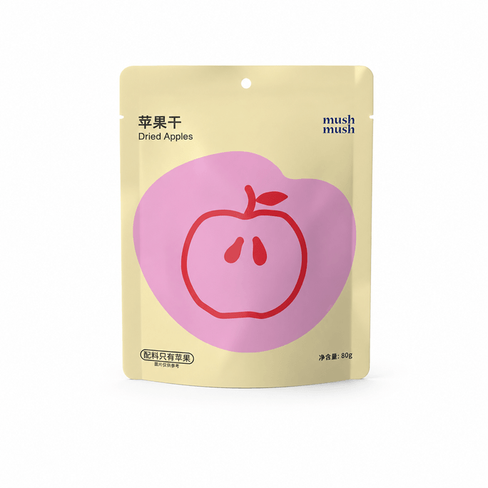 Mushbush Dried Apples, No Additives, Independent Packaging, Dried Fruits, Meat, Pregnant Women And Children Satisfy Their Cravings, Binge Watching, Leisure Snacks 80g * 1 bag