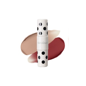 GirlsCrush/gc Polka Dot Wave Double-Ended Dual-Effect Lip Gloss 🏷️D01 Polka 【Nude Base Color, Vintage Red Velvet, Suitable for All Skin Tones, Retro Revival, Elegant and Passionate】5.5g*1 piece