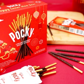 GLICO格力高 POCKY百奇 新春限定巧克力涂层饼干棒礼盒 4份入 280g 【农历新年限定款】【巧克力+草莓+奥利奥+抹茶多口味组合装】【节庆送礼必备】