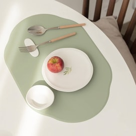 Silicon Table Mat Placemat Waterproof and Non Slip Fog Green