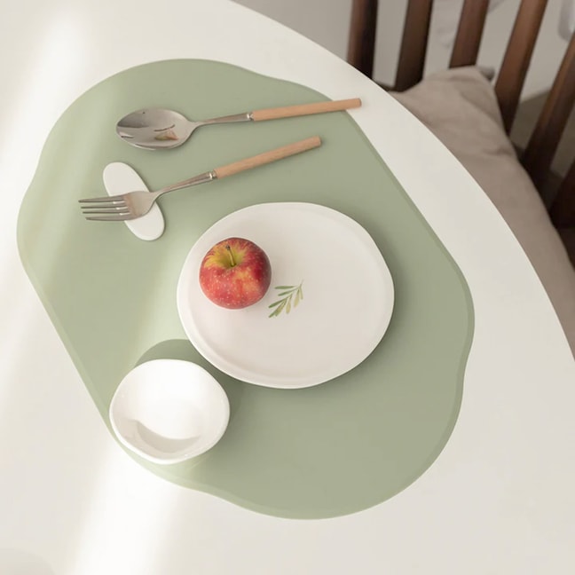 韩国SSUEIM FOR REST 硅胶餐桌垫 耐高温食品级锅垫 雾霾绿