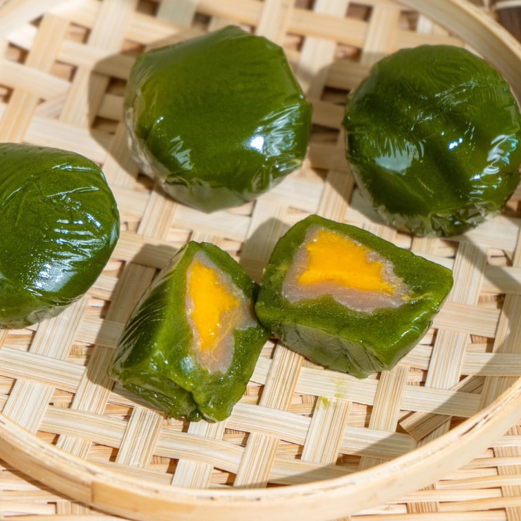 청단 - 녹색 쌀공, 타로 페이스트와 커스터드 맛, 4개, 7.05온스 3