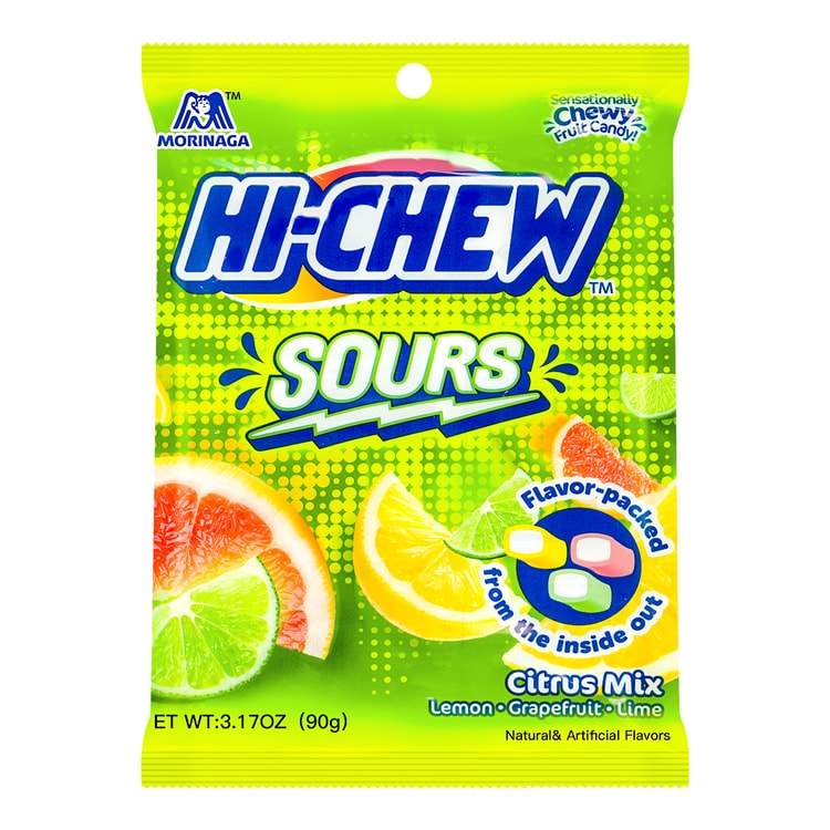 HI-CHEW 日本HI-CHEW 水果口味夾心軟糖檸檬味/葡萄柚味/酸橙味90g - Yami