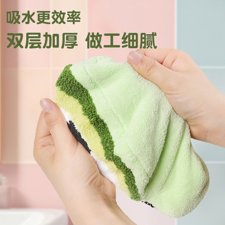 【中国直邮】 HSPM 卡通水果珊瑚绒厨房擦手巾 强吸水造型可爱儿童擦手帕 牛油果汪 F 1 条 6