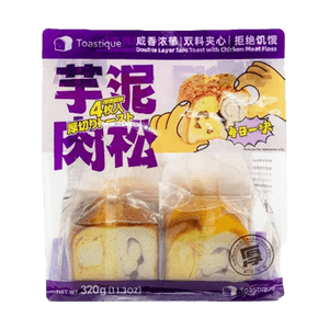 饱饱量贩TOASTIQUE 芋泥肉松夹心岩烤厚切吐司 4枚入 320g【微波加热10s巨巨好吃】【营养早餐面包】【线上独家】【含红豆】