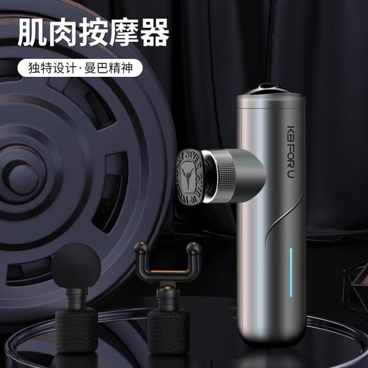 Portable Fascia Gun, 3 Professional Massage Heads Brushless Noise Reduction, 3 Gears Fitness Muscle Relaxer, Tech Blue,1 Set 3