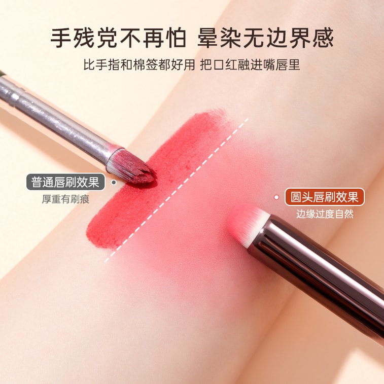 美國 NOVAGLOW 唇刷口紅刷 專業暈染圓頭遮瑕刷 多功能化妝刷 2支 5