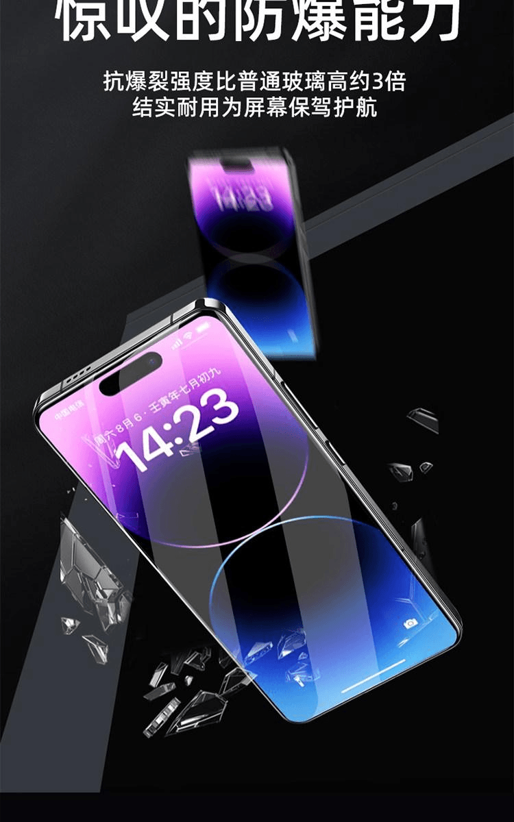 【中國直郵】 饕翡優選好物 適用蘋果手機超高清系類鋼化膜防窺膜防藍光膜防爆膜1片帶貼膜神器 (防藍光)(iphone17 Pro Max)