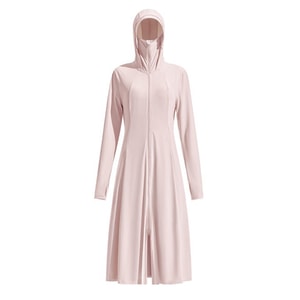 【中國直郵】柏意 女士冰絲防曬衣防曬服 長款均碼90-140斤 一體面罩全身修身寬鬆透氣全面防曬 防紫外線罩衫 白色