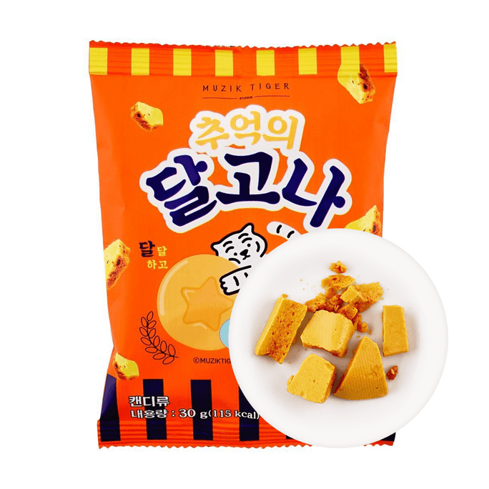 韩国MUZIK TIGER 椪糖饼 焦糖饼 韩式传统糖果 30g 【怀旧零食】