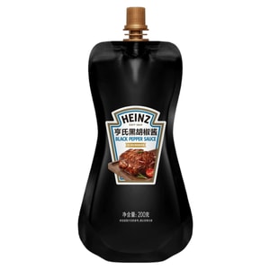 【中国直邮】 亨氏 黑胡椒酱牛排酱黑椒汁意大利面酱烤肉烧烤蘸料200g*1袋