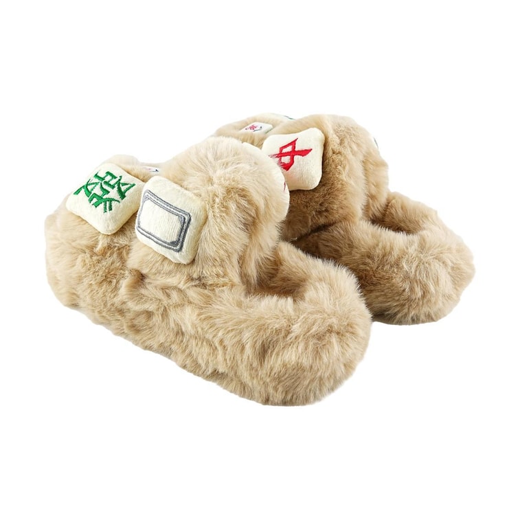 Slippers FF9-83 Mahjong Plush Khaki 36-37 5
