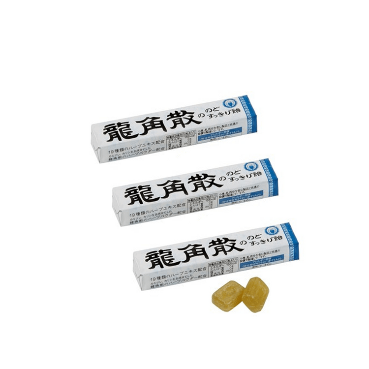 日本RYUKAKUSAN龙角散薄荷味润喉糖10粒/条*3条【超值组合】 - 亚米