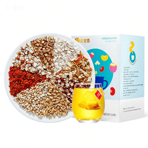 Herbal Dampness Relief Tea 110g – 8 Whole Ingredients: Red Bean, Coix Seed, Poria, Licorice, Fox Nut, Tangerine Peel, Gardenia, Barley, Easy Brew Bags, Daily Cup for Internal Balance