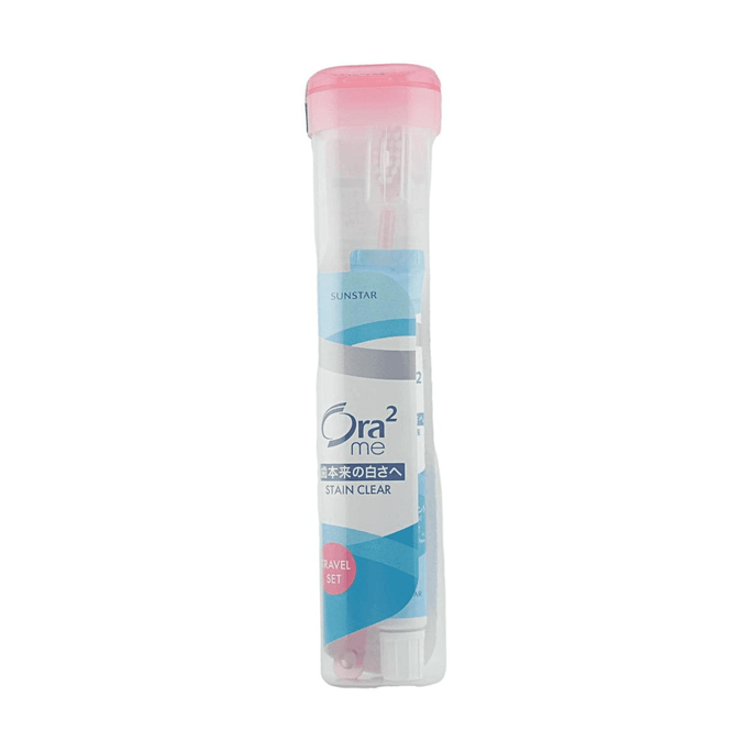 日本SUNSTAR Ora2 软盒旅行套装 牙刷+牙膏 40g 【顶端超细毛】【天然薄荷】【多色随机】