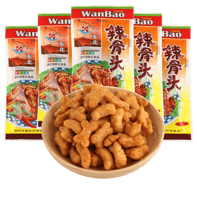 【中國直郵】惠城東北辣骨頭味兒時懷舊小時候膨化零食網紅小吃辦公室休閒食品 20g*5包