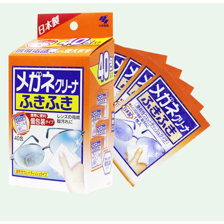 [일본에서 직접 우편 발송] 고바야시 제약 안경 휴대폰 화면 렌즈 물티슈 일회용 안경 천 세척 및 살균 40매 3