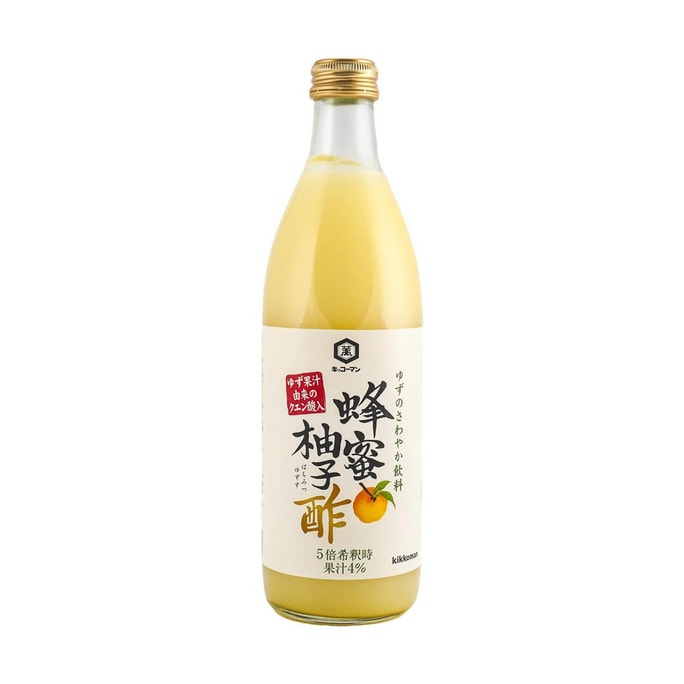 日本KIKKOMAN万字 蜂蜜柚子醋 浓缩果汁 500ml【5倍稀释饮用】