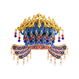 【中国直邮】 中国国家博物馆 国家博物馆 国家博物馆 凤冠金属AR冰箱贴国风创意装饰品 90*99mm