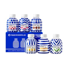 WONDERLAB万益蓝 小胖瓶营养代餐奶昔升级版 蛋白质维生素矿物质膳食纤维饱腹 早餐速食冲饮代餐粉 75g*6瓶 轻食美味少腹担 0蔗糖  【6种口味一周装】