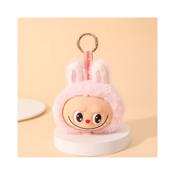 Labubu pendant light pink vinyl face plush toy can be hung with 1 pendant