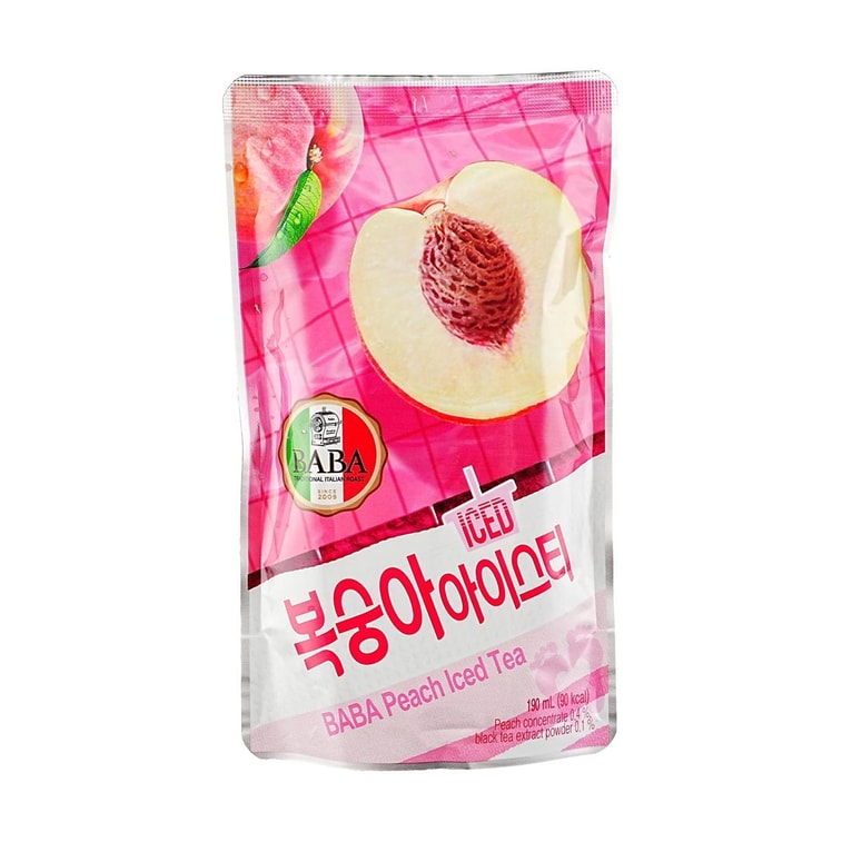 BABA 복숭아 아이스티 에이드 주스, 6.42 fl oz*10팩【무지방 저칼로리】 5