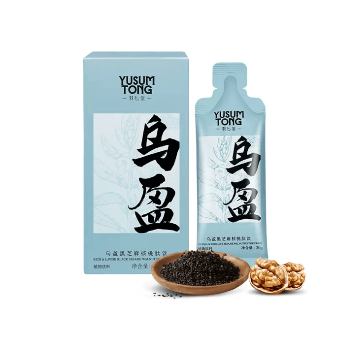 【中国直送】玉心堂 武英黒胡麻くるみペプチドドリンク 240g*1箱
